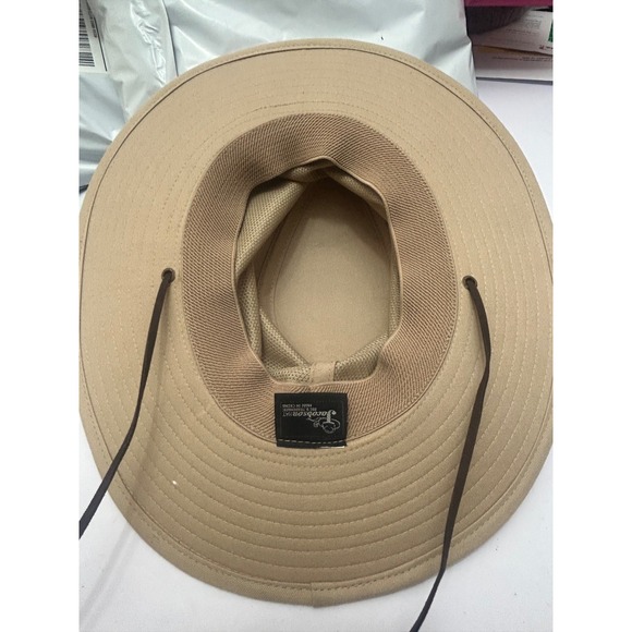 Jacobson Hat Men's Tan Sun Hat Boonie Safari Breathable Mesh Chin Strap - Picture 3 of 8